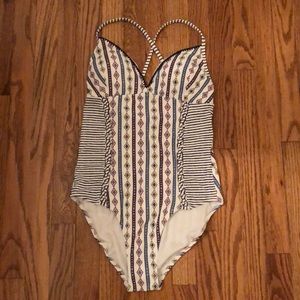 Jessica Simpson white one piece swimsuit